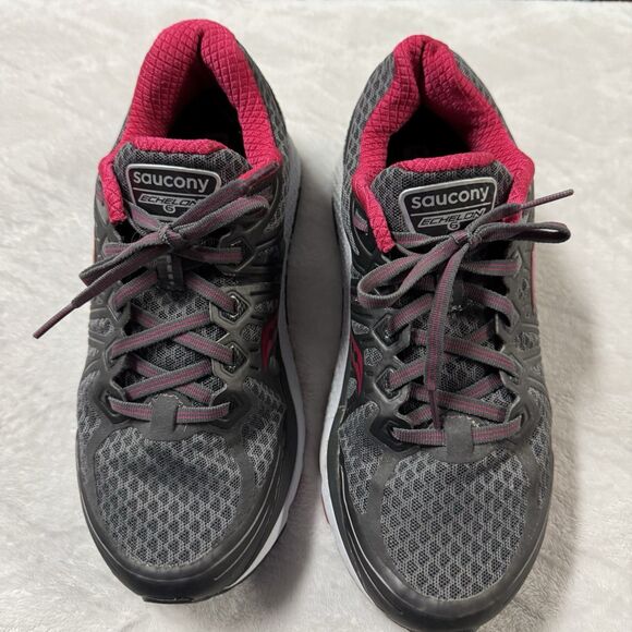 Saucony Womens Echelon 6 s10385-1 Sz 9 Gray Red Running Walking Shoes - Picture 1 of 6